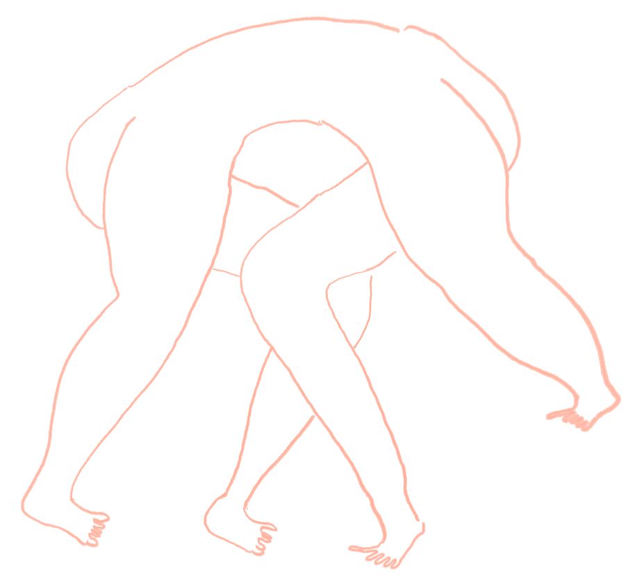 Dessin : des personnages se mélangent, on ne distingue pas les membres des uns de ceux des autres